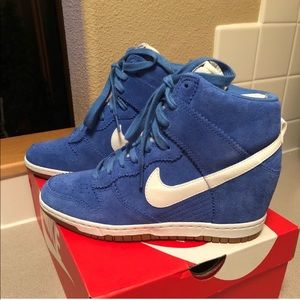 ISO Nike Wedge Sneakers in Blue!